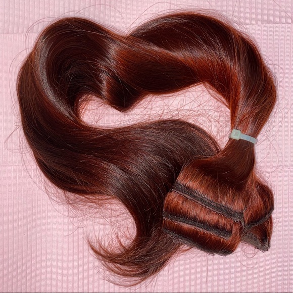 Red #33 Clip In Hair Extensions 7 pieces - Picture 1 of 2